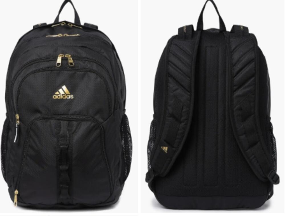 Adidas Prime 6 Backpack Black Gold Multi Compartment Bag